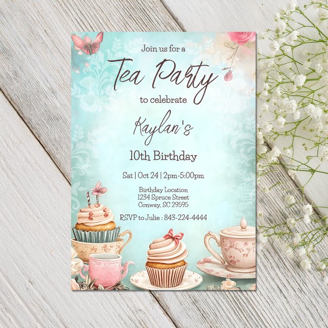 Tea party birthday invitation (Creator Uploaded)