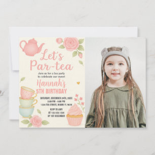Tea Party Birthday Invitation with Floral
