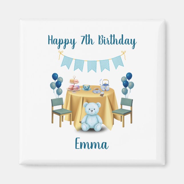 Tea Party Birthday Magnet Gift (Front)