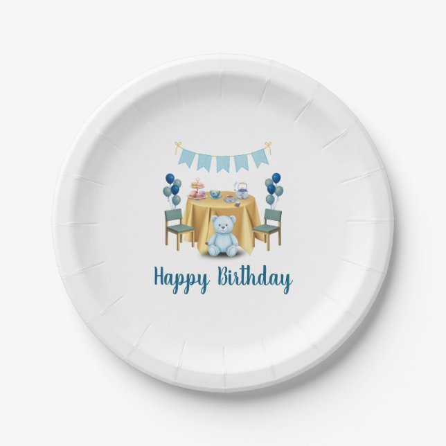 Tea Party Birthday Paper Plates (Front)