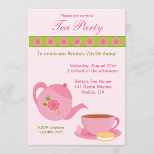 Tea Party Birthday Party Invitation