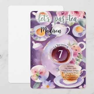 Tea Party Birthday Party Invitation
