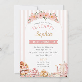 Tea Party Birthday Party Invitation Afternoon Tea