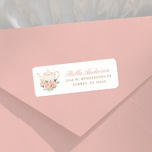Tea Party Birthday Party Return Address Label