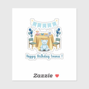 Tea Party Birthday Sticker