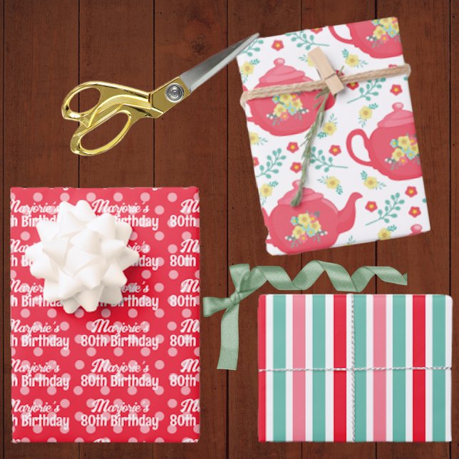 Tea Party Birthday Wrapping Paper Sheet (Creator Uploaded)