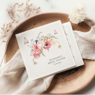 Tea Party Boho Floral Bridal Shower Napkin