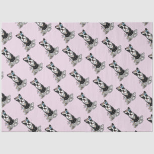 Tea Party Boston Terrier (black) Cute Dog Tissue Paper