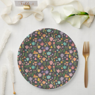 Tea Party Bridal Easter Birthday Spring Floral Paper Plate