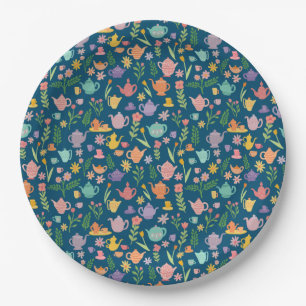 Tea Party Bridal Easter Birthday Spring Floral  Paper Plate