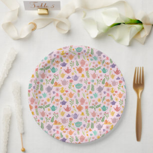 Tea Party Bridal Easter Spring Floral Colourful Paper Plate