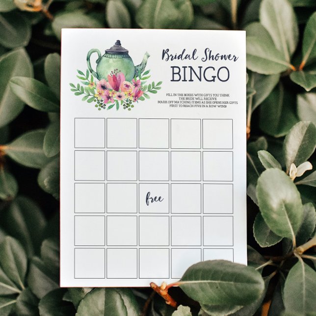 Tea Party Bridal Shower Bingo Game Card (Creator Uploaded)