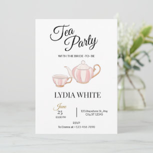 Tea Party Bridal Shower Bridal Tea Shower Invitation