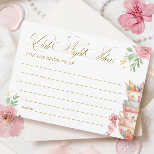 Tea Party Bridal Shower Date Night Ideas Card
