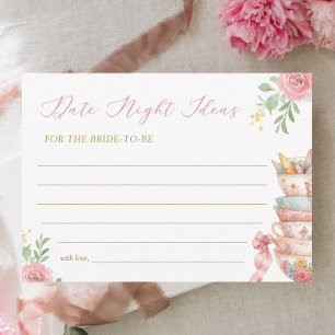 Tea Party Bridal Shower Date Night Ideas Card