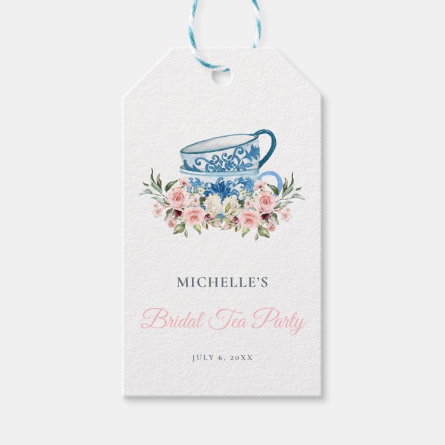 Tea Party Bridal Shower Gift Tags (Front)