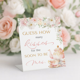 Tea Party Bridal Shower Guess How Many Pedestal Sign