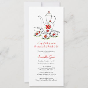 Tea Party Bridal Shower Invitations Tea Set