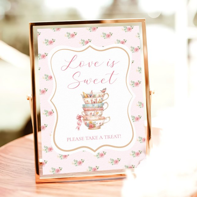 Tea Party Bridal Shower Love is Sweet Favour Poster (Creator Uploaded)