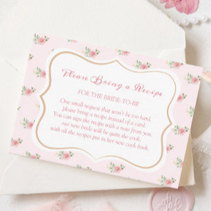 Tea Party Bridal Shower Recipe Request Enclosure Card