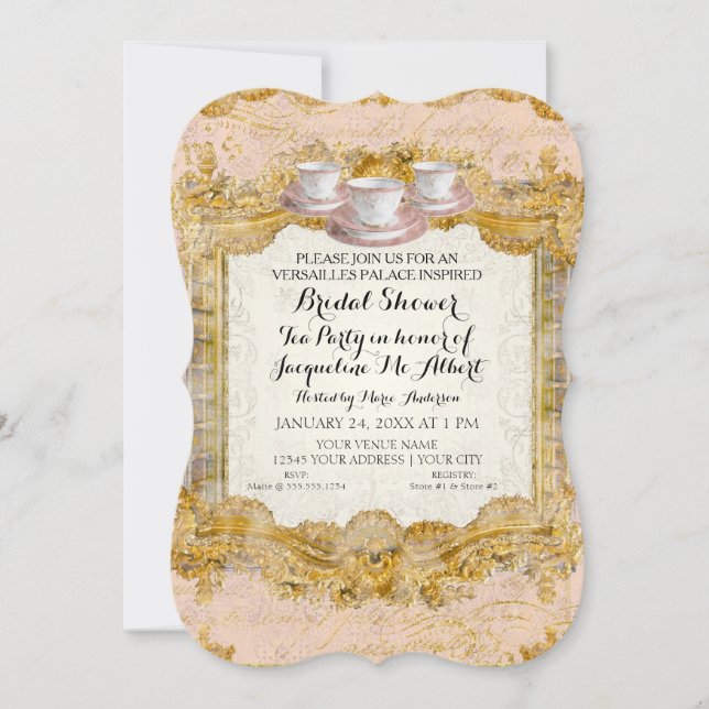 Tea Party Bridal Shower Royal Versailles Palace Invitation (Front)