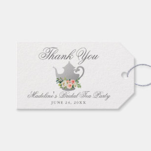 Tea Party Bridal Shower Silver Thank You Gift Tags