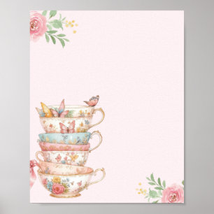 Tea Party Bridal Shower Spill the tea Advice Poster