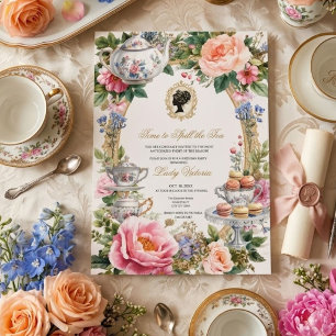 Tea Party Bridal Shower   Time to Spill the Tea Invitation