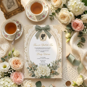 Tea Party Bridal Shower   Time to Spill the Tea Invitation