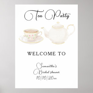 Tea Party Bridal shower Welcome Poster
