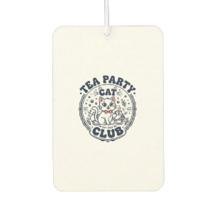 Tea Party Cat Pet Lover Shirt Art - Tea Party Cat Car Air Freshener