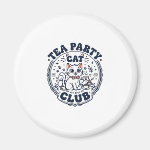 Tea Party Cat Pet Lover Shirt Art - Tea Party Cat  Magnet