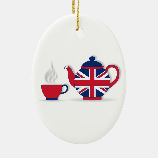 Tea Party Ceramic Ornament (Back)
