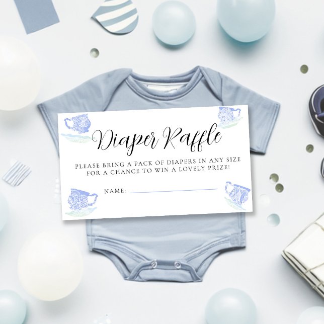 Tea Party China Lace Baby Shower Diaper Raffle  Enclosure Card (Creator Uploaded)
