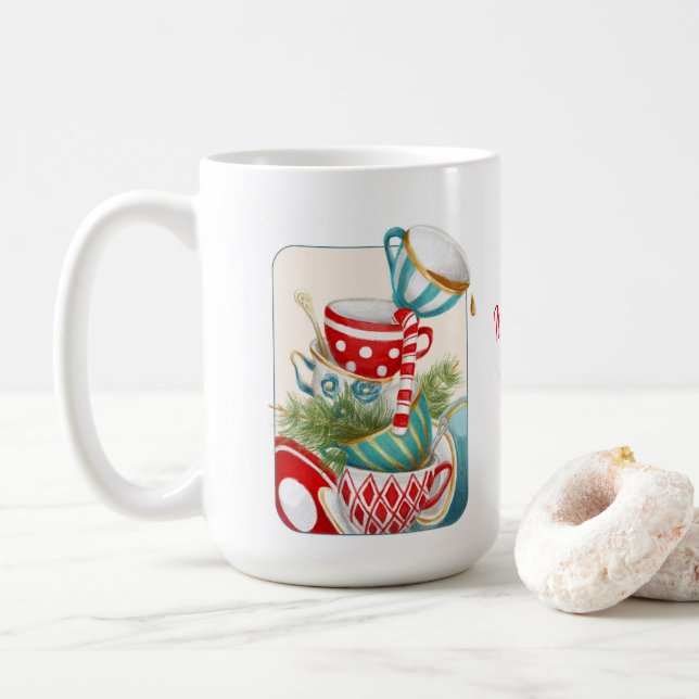 Tea Party Christmas Coffee Mug (With Donut)