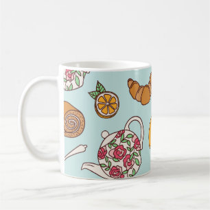Tea Party, Confectionery Seamless Background. Coffee Mug