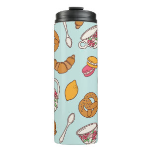 Tea Party, Confectionery Seamless Background. Thermal Tumbler