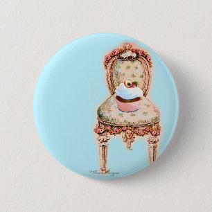 Tea Party Cupcake Design 6 Cm Round Badge