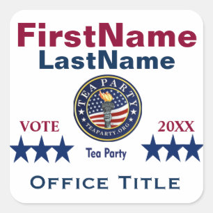 Tea Party Custom Campaign Template Square Sticker