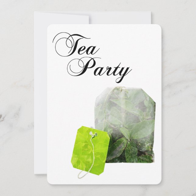 tea party double exposure invitation (Front)
