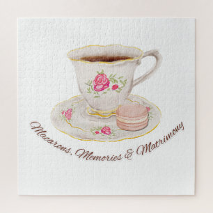 Tea Party Elegant Bridal Shower Bachelorette Jigsaw Puzzle
