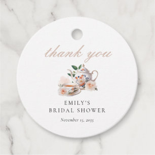 Tea Party Elegant Bridal Shower Favour Tags