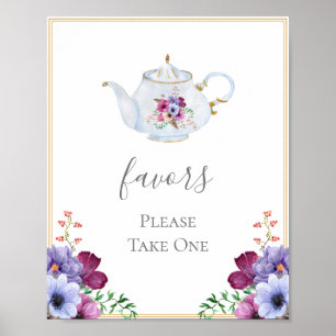 Tea Party Favours Bridal Shower Poster