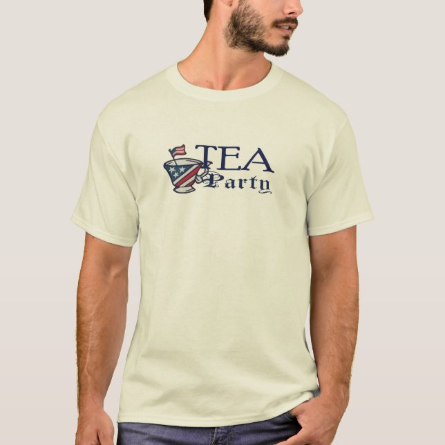Tea Party Flag Political Protest T-Shirt (Front)