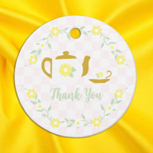 Tea Party Floral Baby Shower Favour Tags
