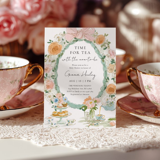 Tea Party Floral Baby Shower Invitation (Creator Uploaded)