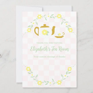 Tea Party Floral Baby Shower Thank You Card