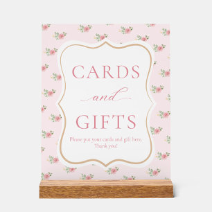 Tea Party Floral Bridal Shower Cards and Gifts Acrylic Sign