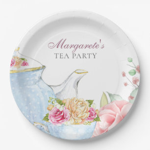 Tea Party Floral Elegant Personalised Paper Plate