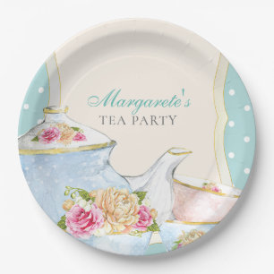 Tea Party Floral Elegant Personalised Paper Plate